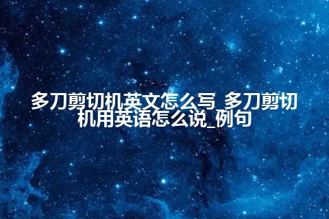 多刀剪切机英文怎么写_多刀剪切机用英语怎么说_例句