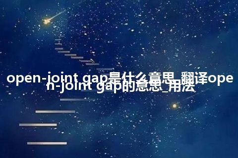 open-joint gap是什么意思_翻译open-joint gap的意思_用法