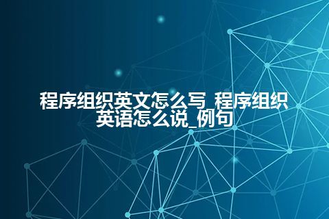 程序组织英文怎么写_程序组织英语怎么说_例句