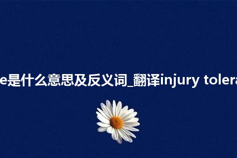 injury tolerance是什么意思及反义词_翻译injury tolerance的意思_用法