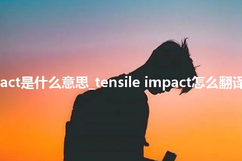 tensile impact是什么意思_tensile impact怎么翻译及发音_用法